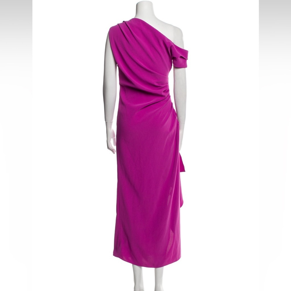 ELLIATT one shoulder hot pink ruched wedding guest event dress small - Picture 3 of 4